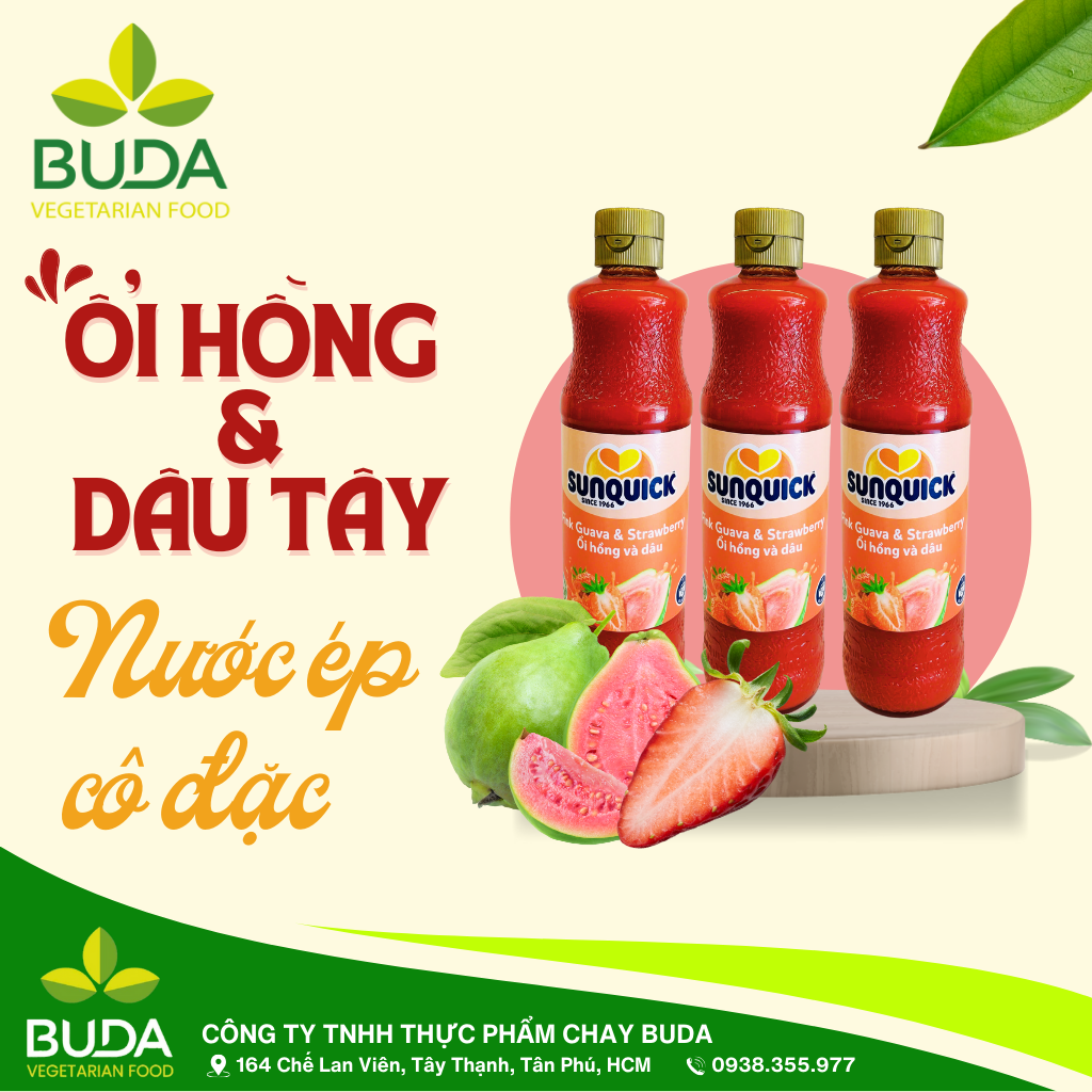 Nước Ép Hỗn Hợp Ổi Hồng & Dâu Tây - 700ml