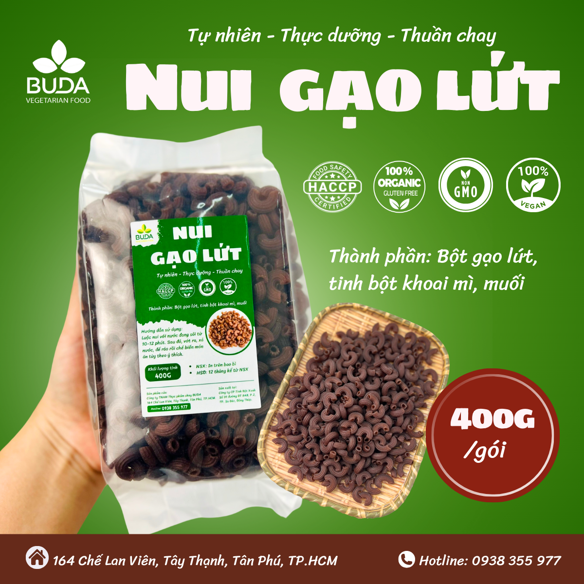 Nui C gạo lứt ( túi PAXH)