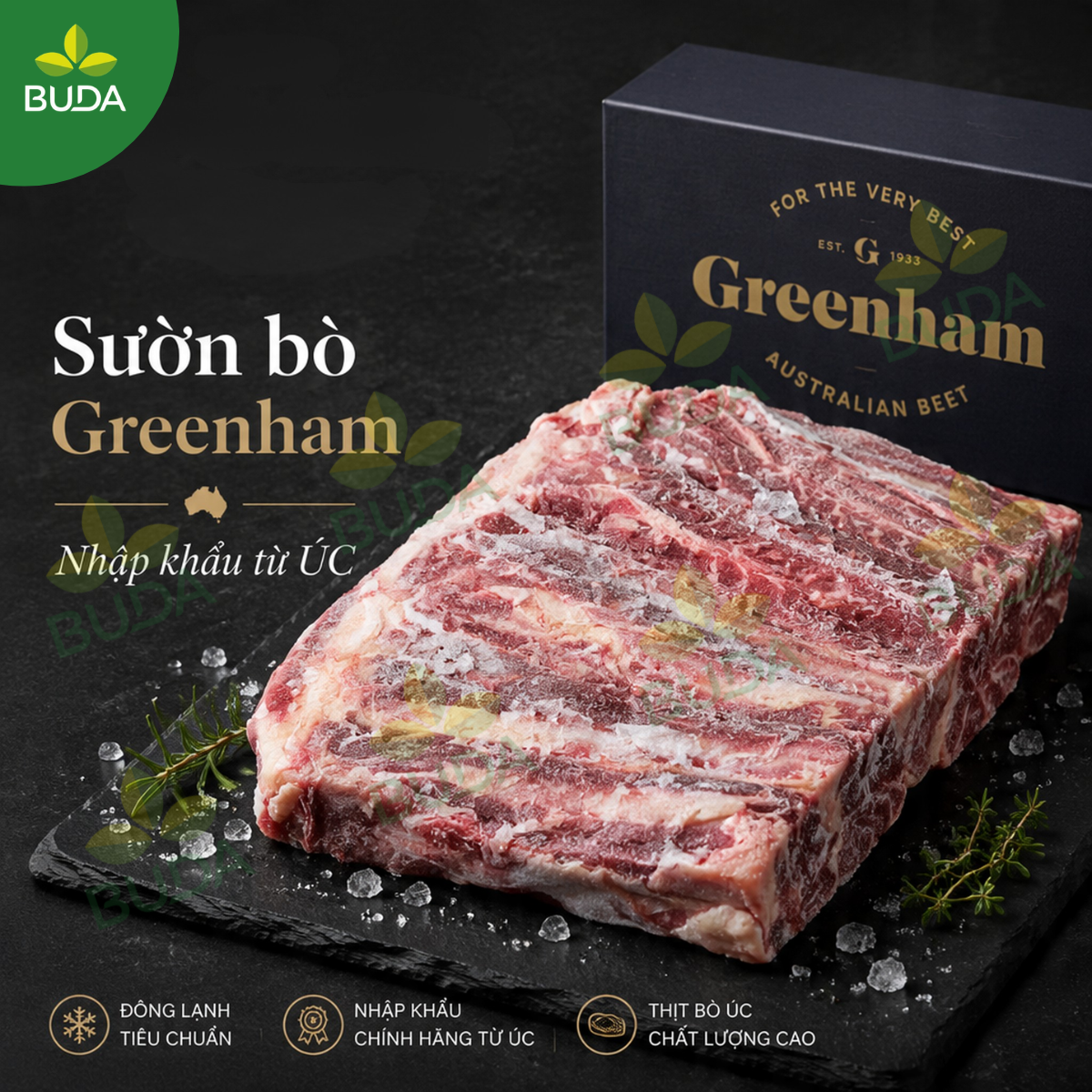 Sườn bò ÚC (phần ức) hiệu GREENHAM (M234) - 65k/kg (Bán theo thùng)
