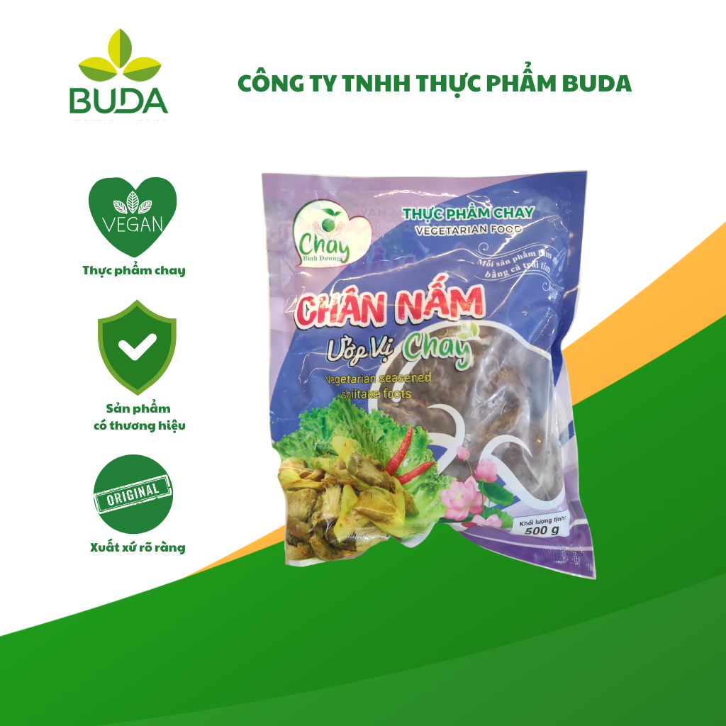 Chân nấm ướp vị chay 500g - Chay Bình Dương