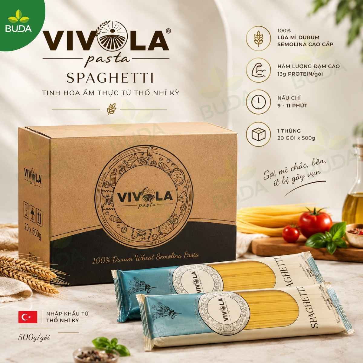 Mì Spaghetti Vivola Thổ Nhĩ Kỳ – Dễ Nấu, Dễ Kết Hợp