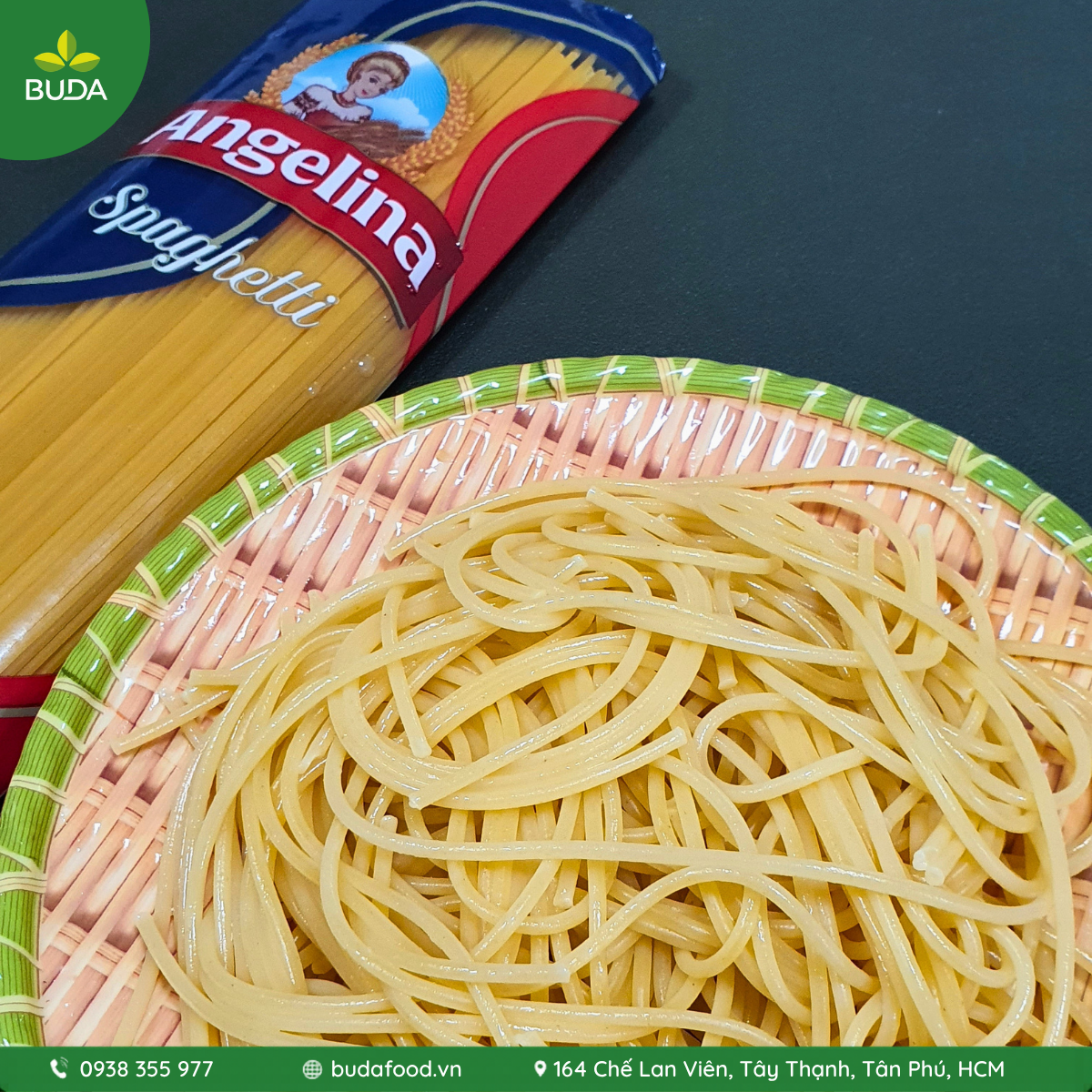 MÌ Ý SPAGHETTI ANGELINA 500gr/gói, 20 gói/thùng, xuất xứ THỔ NHĨ KỲ - THỰC PHẨM BUDA