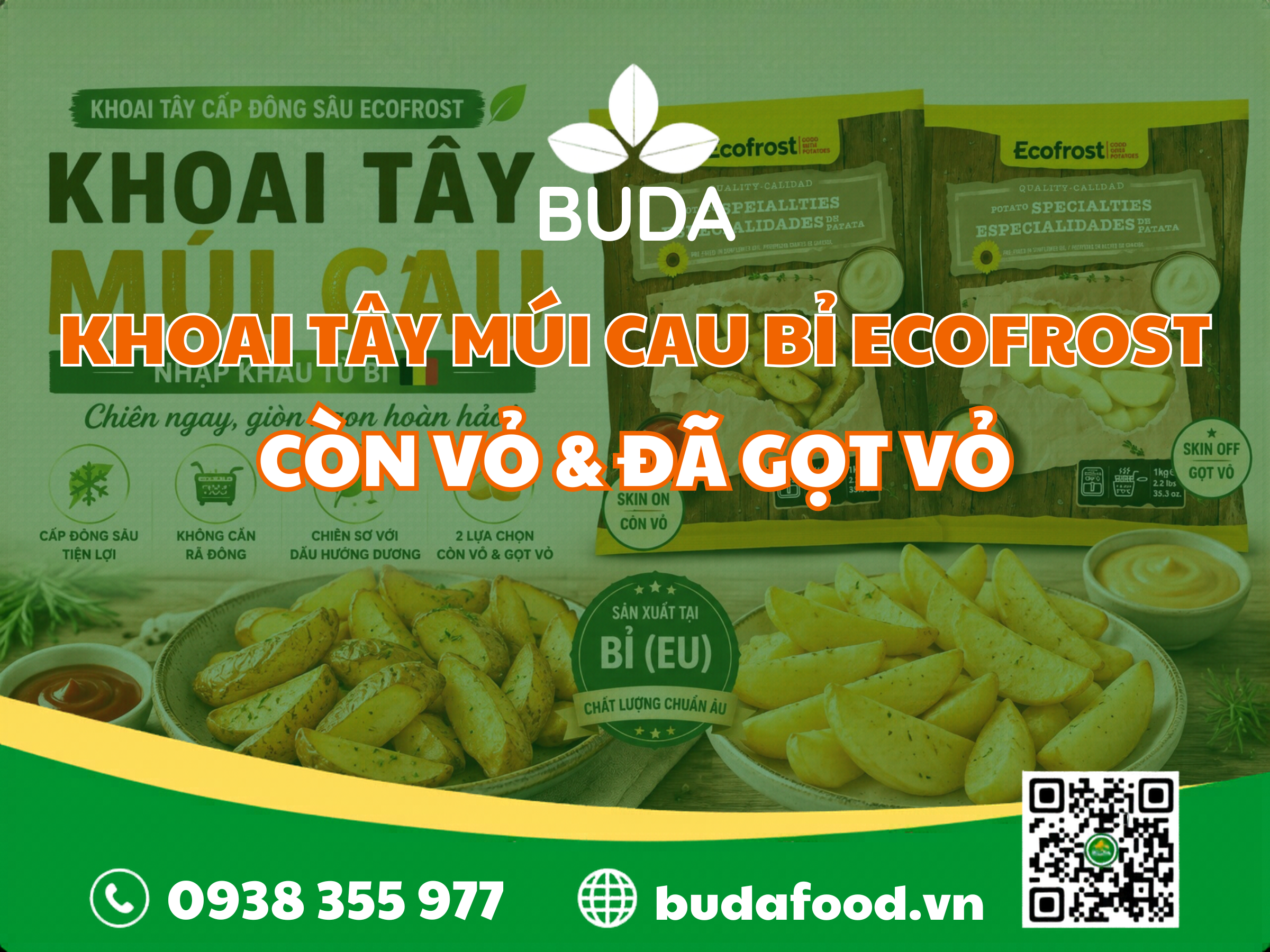 Khoai Tây Múi Cau Bỉ ECOFROST – Còn Vỏ & Đã Gọt Vỏ | Thực phẩm BUDA