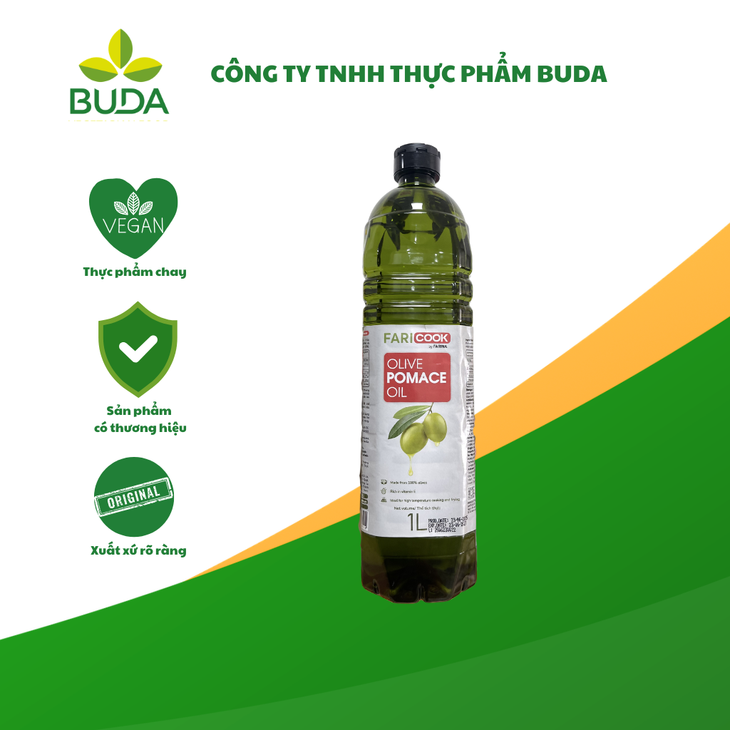 Dầu Ô-liu pomance 1 lít/chai, loại chai nhựa Faricook